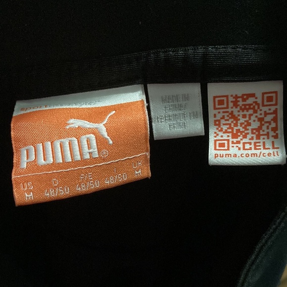 PUMA Golf 1/2 zip Black Shirt white stripe design front pocket Wing Cell sports - Picture 11 of 12